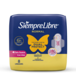 TOALLAS FEMENINAS SIEMPRE LIBREx8 CONFORT NORMAL SUAVE CON ALAS