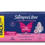 TOALLAS FEMENINAS SIEMPRE LIBREx16 CONFORT ULTRAFINA SUAVE CON ALAS