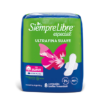 TOALLAS FEMENINAS SIEMPRE LIBREx8 ESPECIAL ULTRAFINA SUAVE CON ALAS