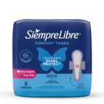 TOALLAS FEMENINAS SIEMPRE LIBREx8 CONFORT TANGA SUAVE CON ALAS