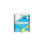PAPEL HIGIENICO HIGIENOLx4x50MTS RINDE HOJA SIMPLE