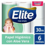 PAPEL HIGIENICO ELITEx6x30MTS CUIDADO CLASICO HOJA SIMPLE