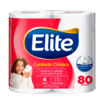 PAPEL HIGIENICO ELITEx4x80MTS CUIDADO CLASICO HOJA SIMPLE