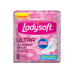 TOALLAS FEMENINAS LADYSOFTx8 ULTRADELGADA SECA CON ALAS