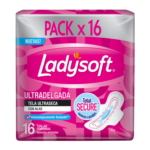 TOALLAS FEMENINAS LADYSOFTx16 ULTRADELGADA SECA CON ALAS