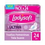 TOALLAS FEMENINAS LADYSOFTx24 ULTRADELGADA SUAVE CON ALAS