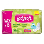 TOALLAS FEMENINAS LADYSOFTx16 NORMAL SOFT SUAVE CON ALAS