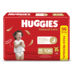 PAÑAL HUGGIES NATURAL CAREx96 XXG PACK MENSUAL