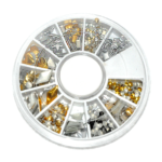 DECORACION UÑAS METAL DORADO/PLATA RUEDITA